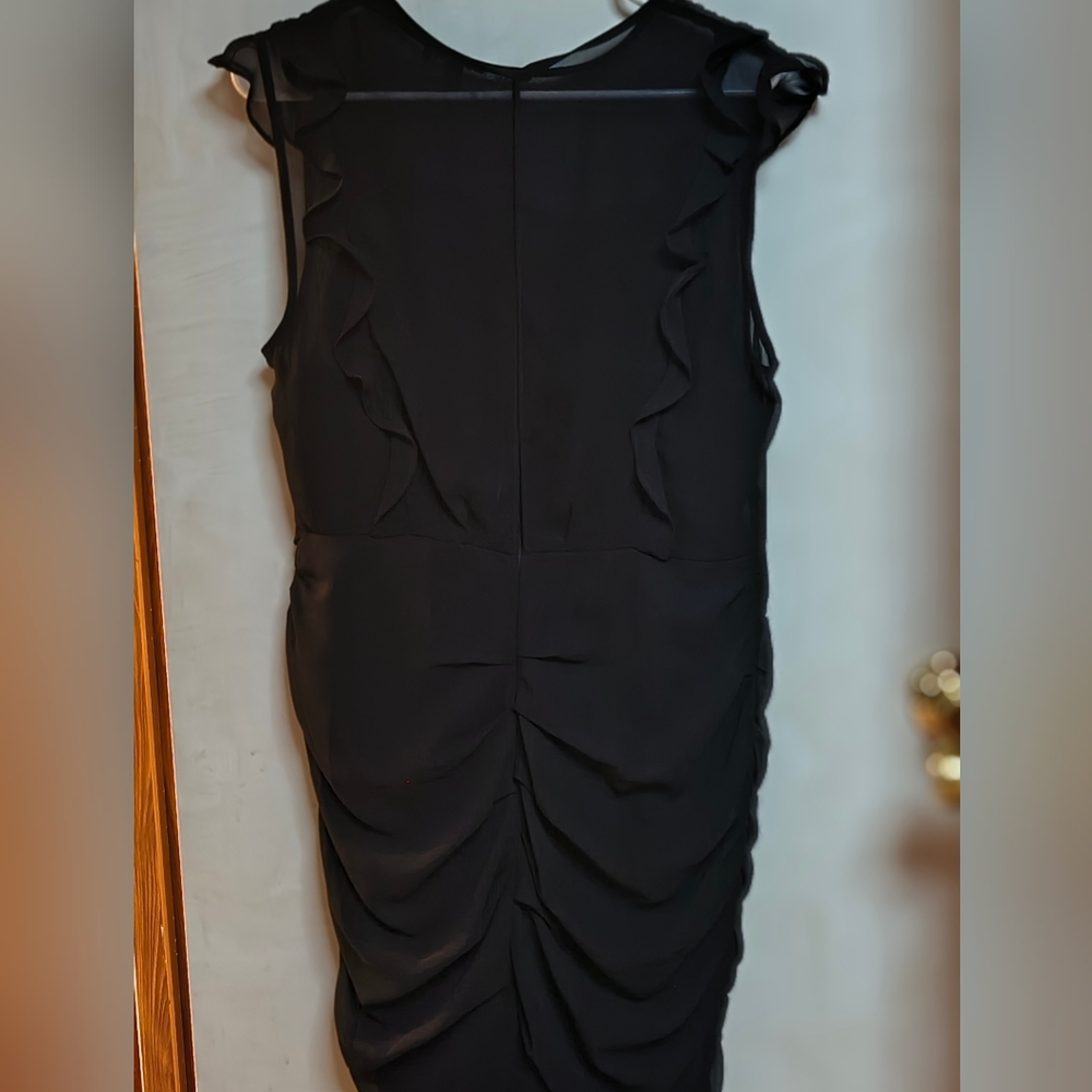 Express Black Ruffle Midi Dress - Picture 4 of 7